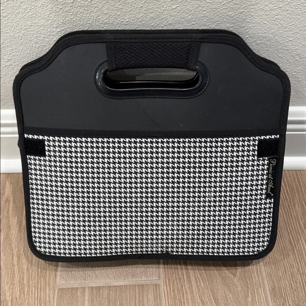 Picnic At Ascot - Houndstooth Print - Storage Organizer For Auto, Home, Picnic